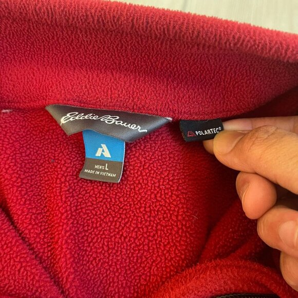 Eddie Bauer First Ascent Mens 1/4 Zip Sweater Lot of 2 BLue/Red Large Athleisure - Picture 9 of 11